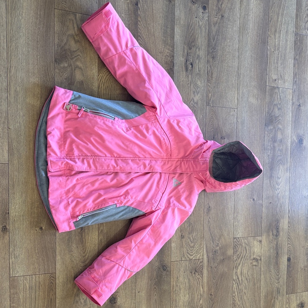 Gerry Weber Kids Pink Hooded Puffer Jacket with Gray Accents
